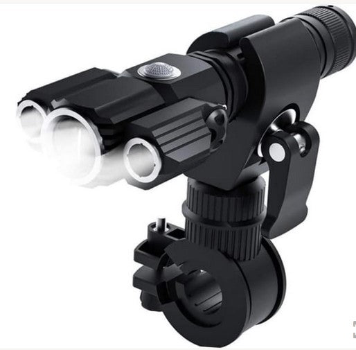 3-Head USB Rechargeable Headlight With Bracket for Night Cycling