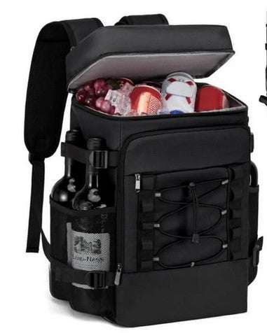 25L Insulated Cooler Backpack Freshness Preservation Backpack - Black