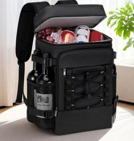 25L Insulated Cooler Backpack Freshness Preservation Backpack - Black